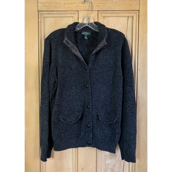 LRL Ralph Lauren Jeans Co. Womens Crest Buttons Cardigan Sweater XL Gray FA EXC - Picture 1 of 11